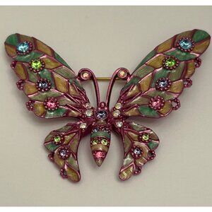 Joan Rivers' Bejeweled Butterflies Collection Brooch - Butterfly Pin #3 Pastel